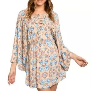 HONEY PUNCH Boho Floral Tunic Dress Size S